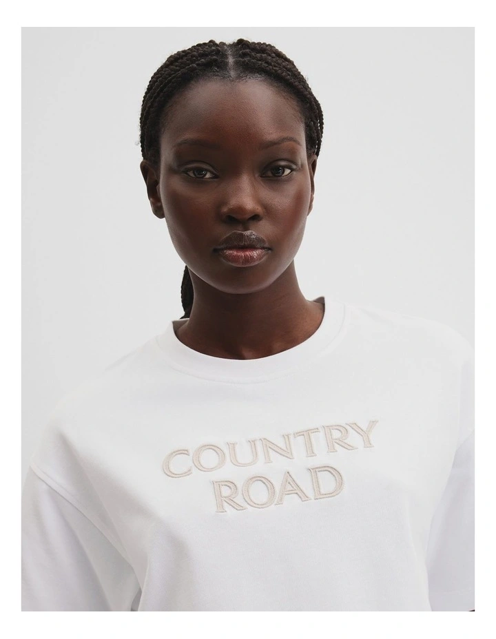 Australian Cotton Monogram T-shirt in White image 2