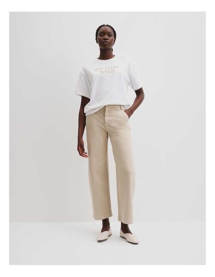 Australian Cotton Monogram T-shirt in White image 3