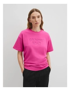 Australian Cotton Monogram T-shirt in Raspberry