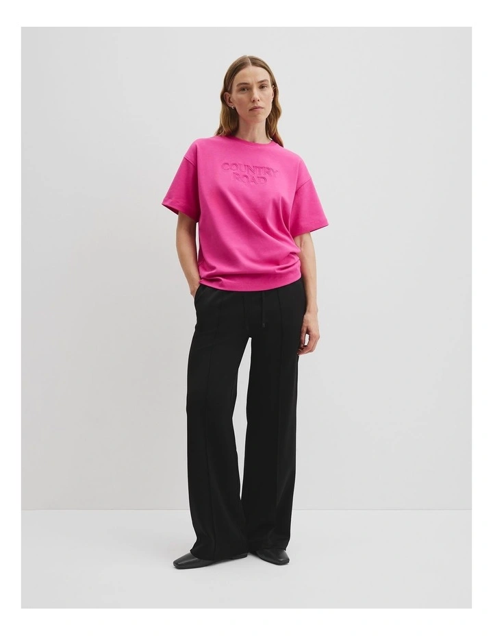 Australian Cotton Monogram T-shirt in Raspberry image 3