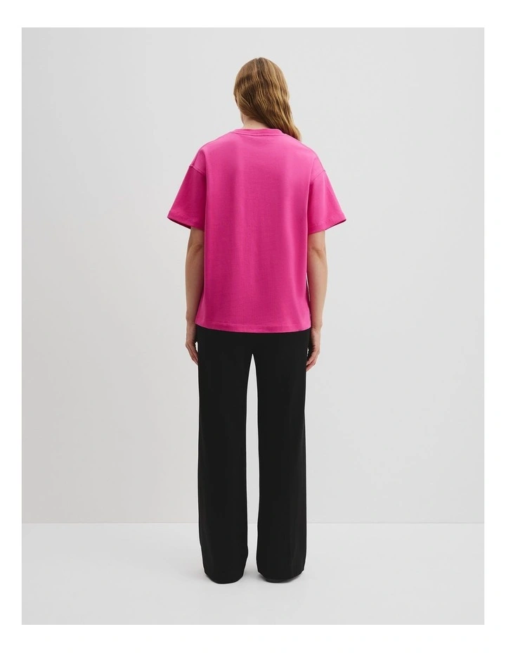 Australian Cotton Monogram T-shirt in Raspberry image 4