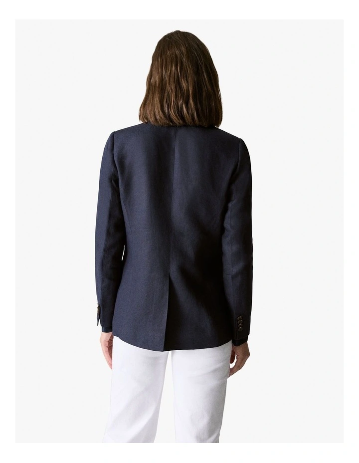 Organically Grown Linen Blazer in Night Sky image 3
