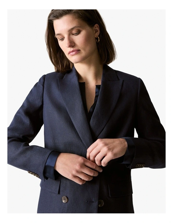 Organically Grown Linen Blazer in Night Sky image 4