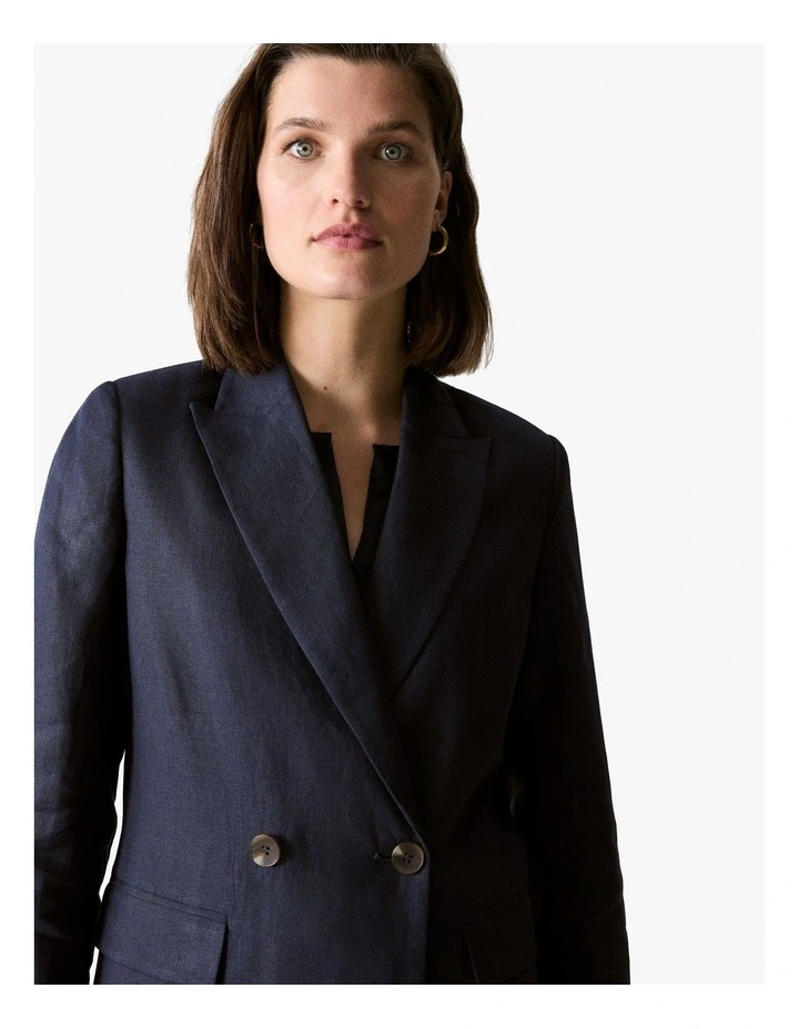 Organically Grown Linen Blazer in Night Sky image 5