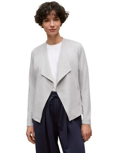 Bamboo Viscose Marle Jacket in Light Grey Marle