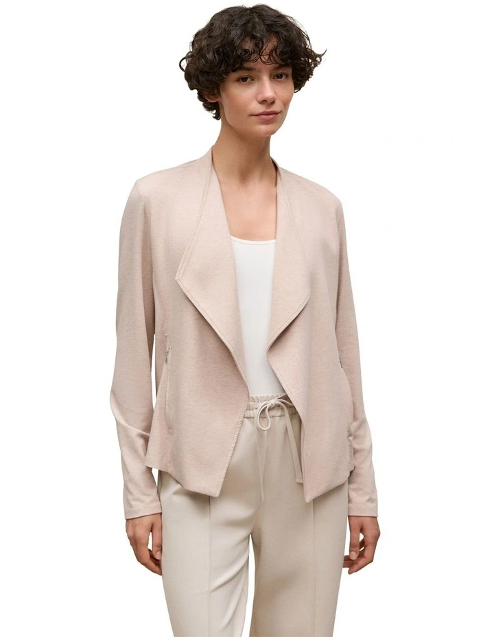 Bamboo Viscose Marle Jacket in Oatmeal Marle image 1