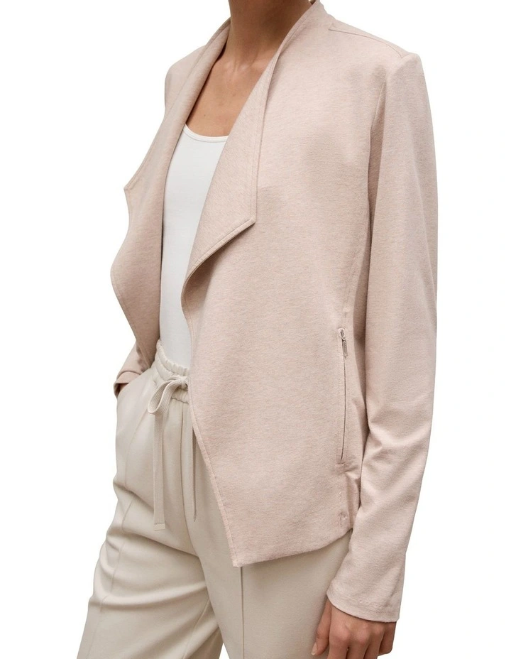 Bamboo Viscose Marle Jacket in Oatmeal Marle image 3