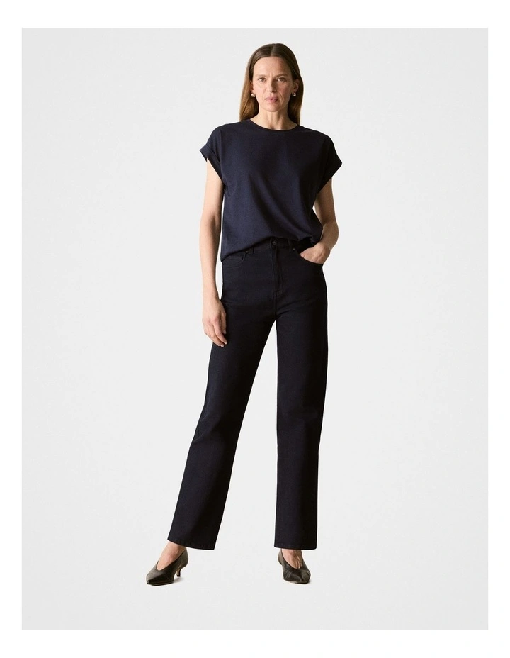Straight Leg Jean in Blue Black image 1