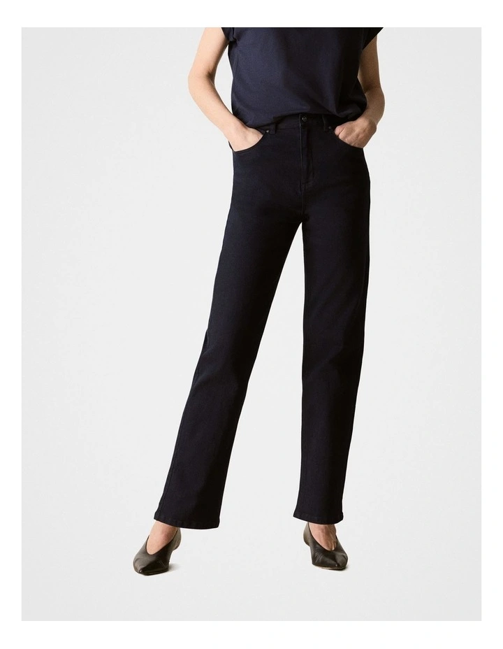 Straight Leg Jean in Blue Black image 2