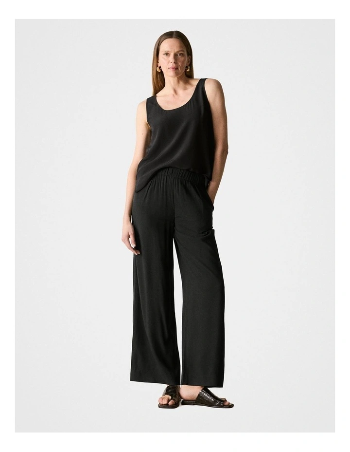 Cupro Berry Wide Leg High Waist Pleated Trouser main image 1