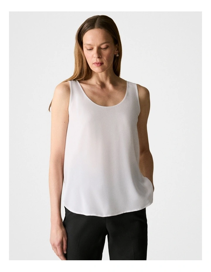 Classic Silk Tank in White image 1