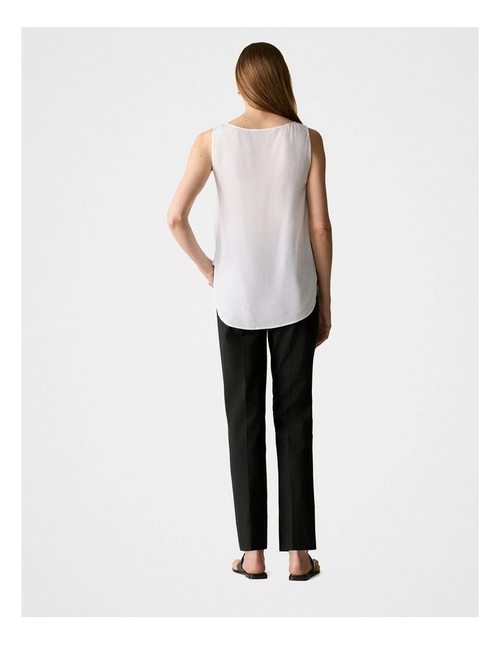 Classic Silk Tank in White image 3