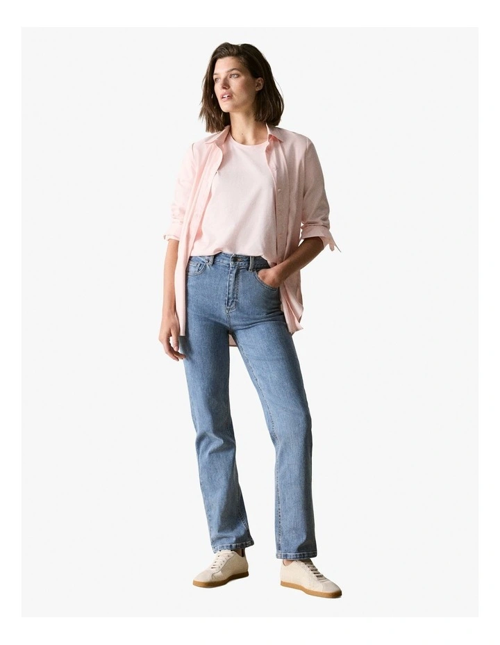 Cotton Silk Relaxed T-shirt in Soft Pink image 2