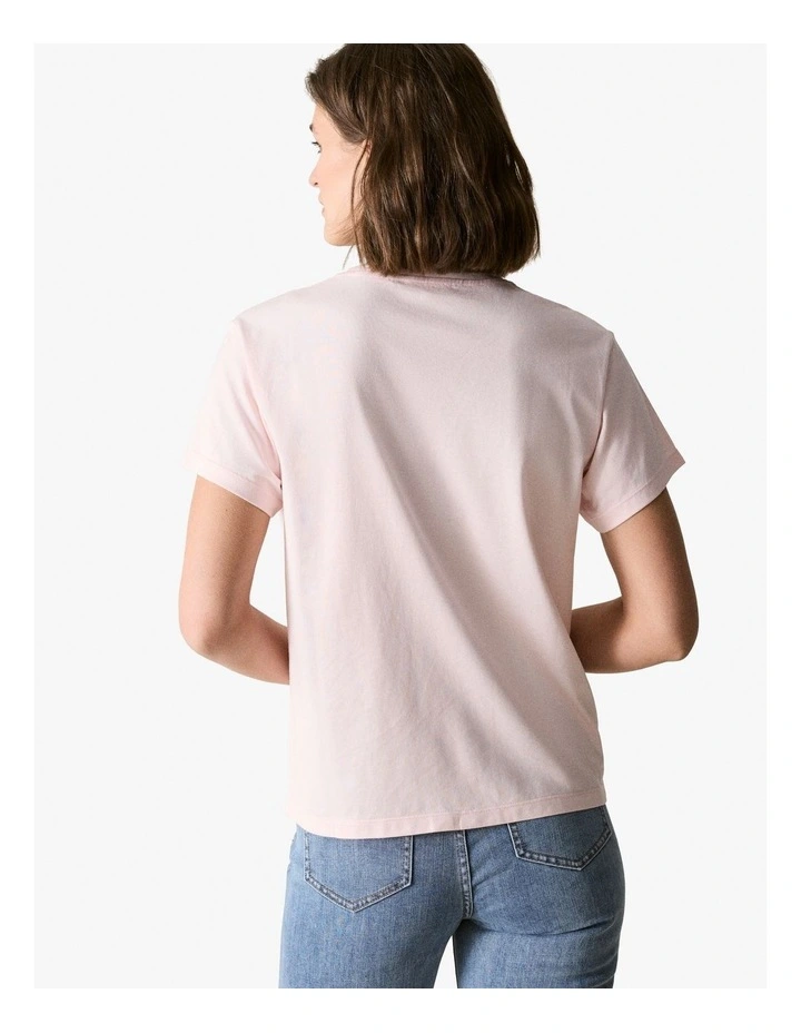 Cotton Silk Relaxed T-shirt in Soft Pink image 3