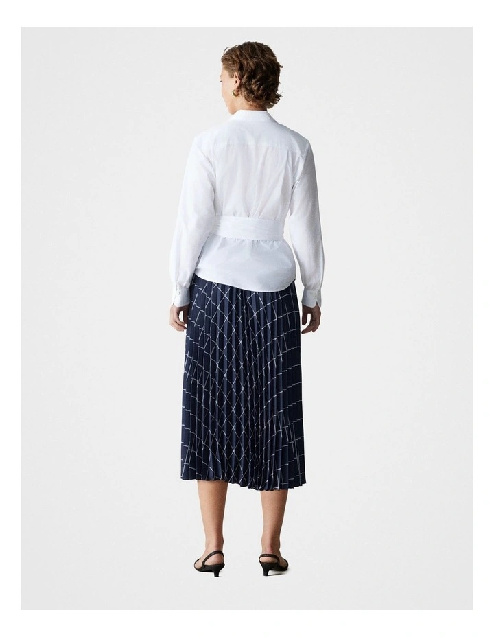 Cotton Poplin Wrap Shirt in White image 3