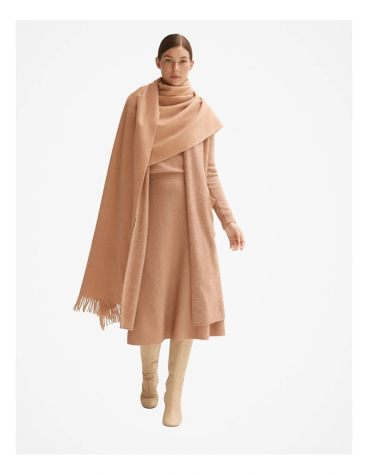 Lofty Longline Cardigan in Camel image 2