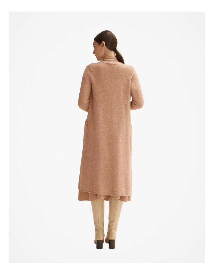 Lofty Longline Cardigan in Camel image 3