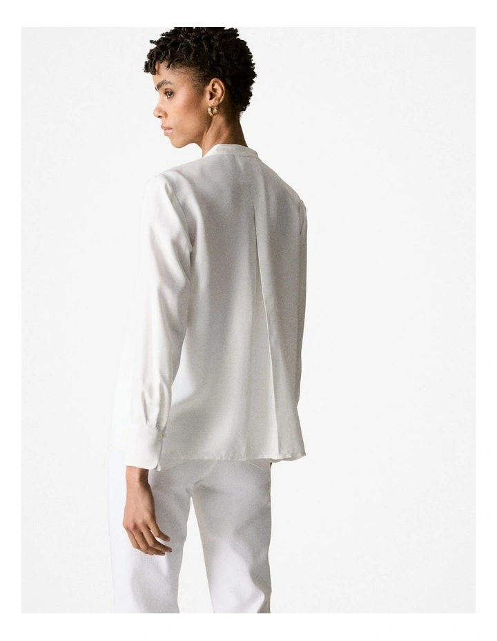 Silk Twill Shirt in Marshmallow image 3