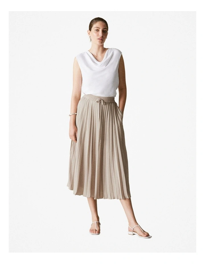 Cowl Neck Top in White image 2