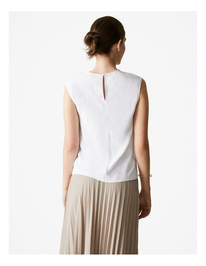 Cowl Neck Top in White image 3