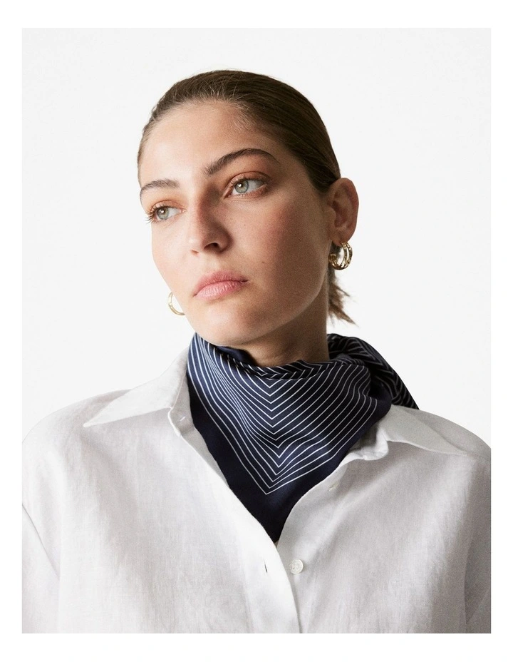Silk Twill Scarf in Night Sky image 4
