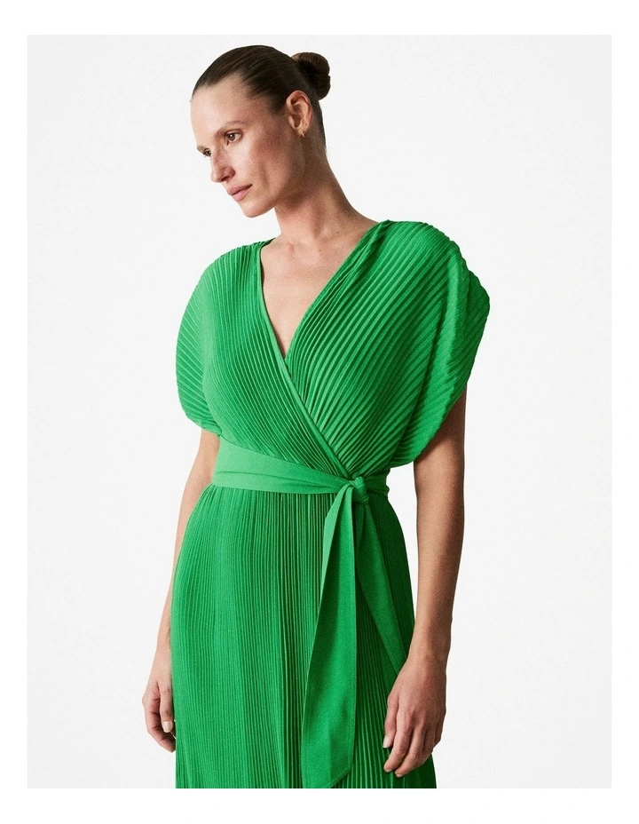 green emerald velvet dress Bebe Satin Cowl Neck Wrap Dress Forest Green– Selfie Leslie Australia main image 0