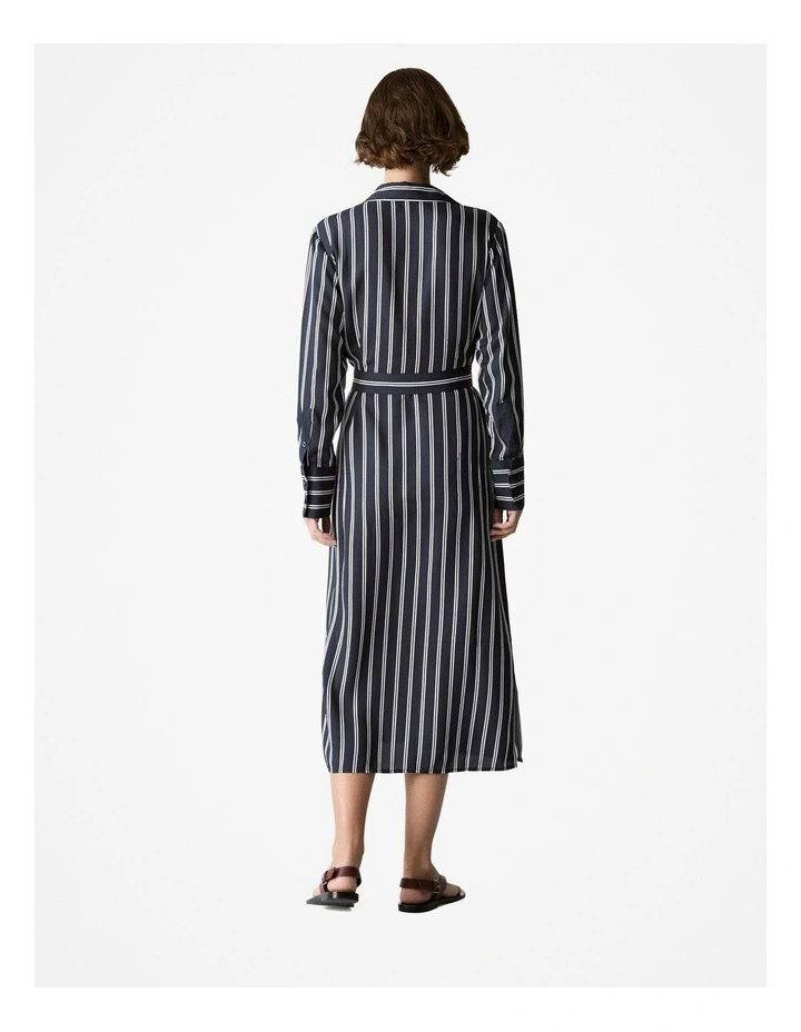 Modal Twin Stripe Shirt Dress in Night Sky image 4