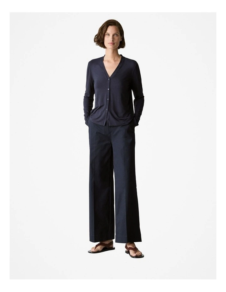 Draped V Neck Cardigan in Night Sky image 2