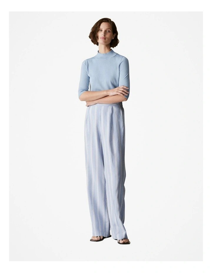 Merino Jersey Mock Neck Knit in Pale Blue image 2