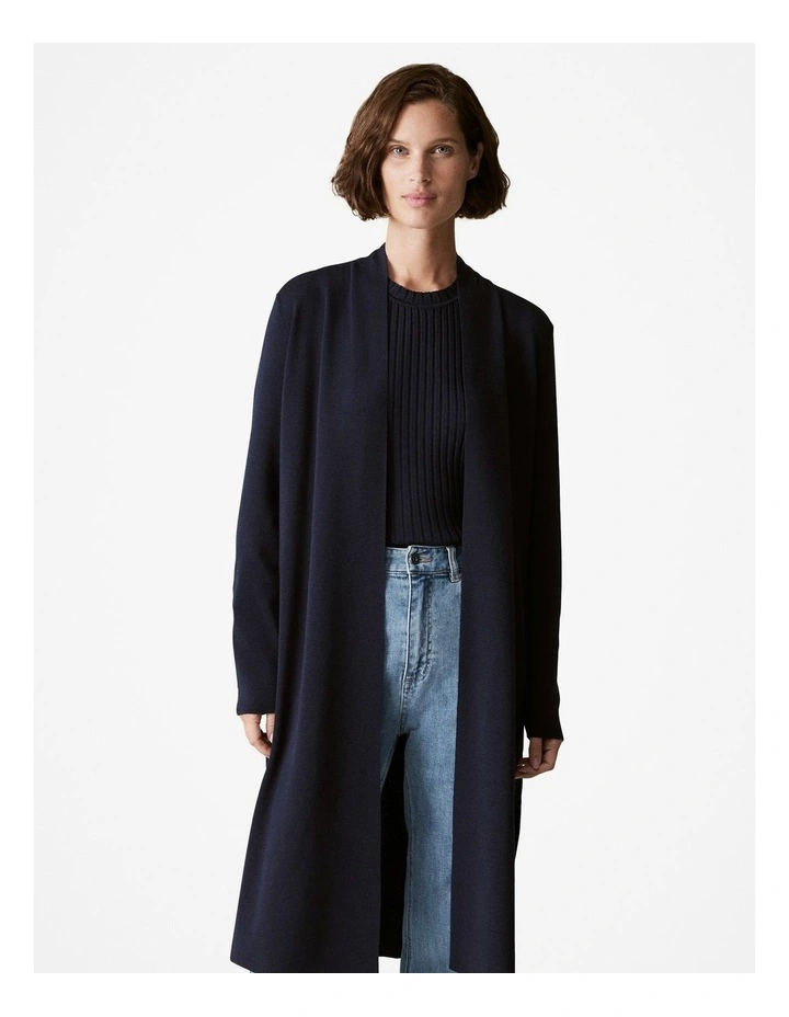Merino Longline Cardigan in Night Sky image 1