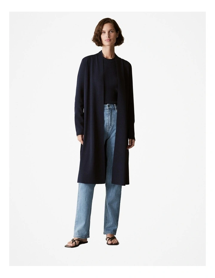 Merino Longline Cardigan in Night Sky image 2