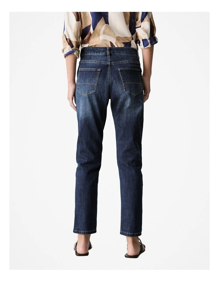 Australian Cotton Blend Boyfriend Jean in Washed Indigo image 4