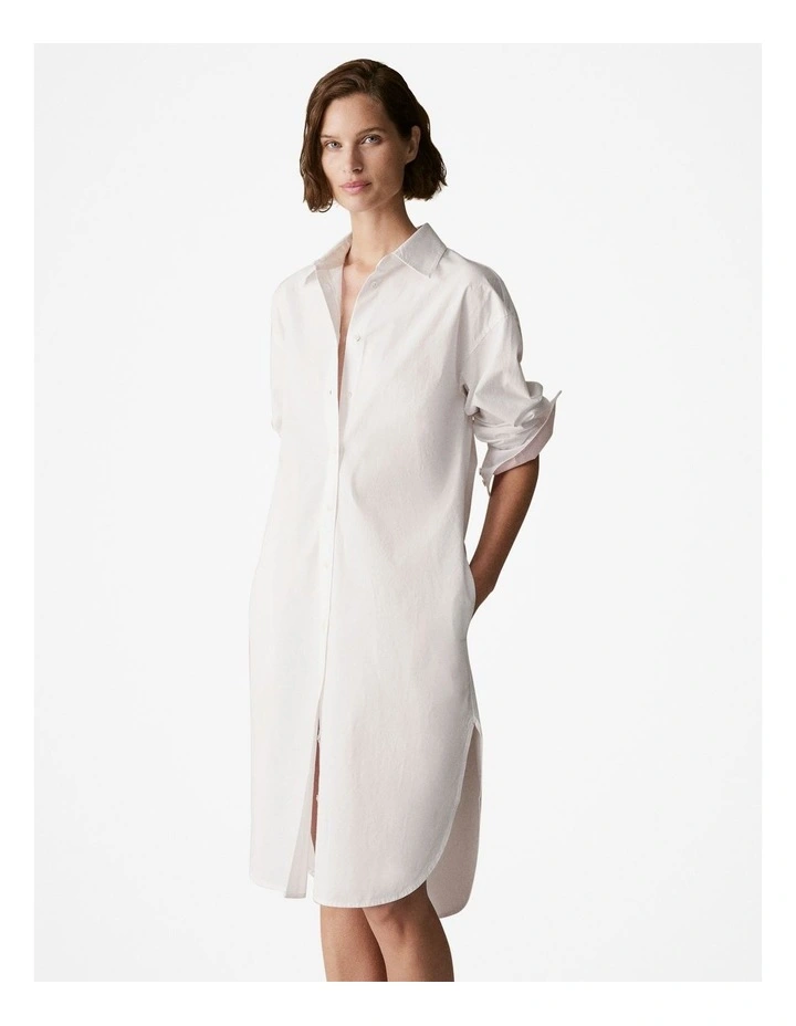 Trenery Cotton Poplin Relaxed Shirt Dress In White MYER