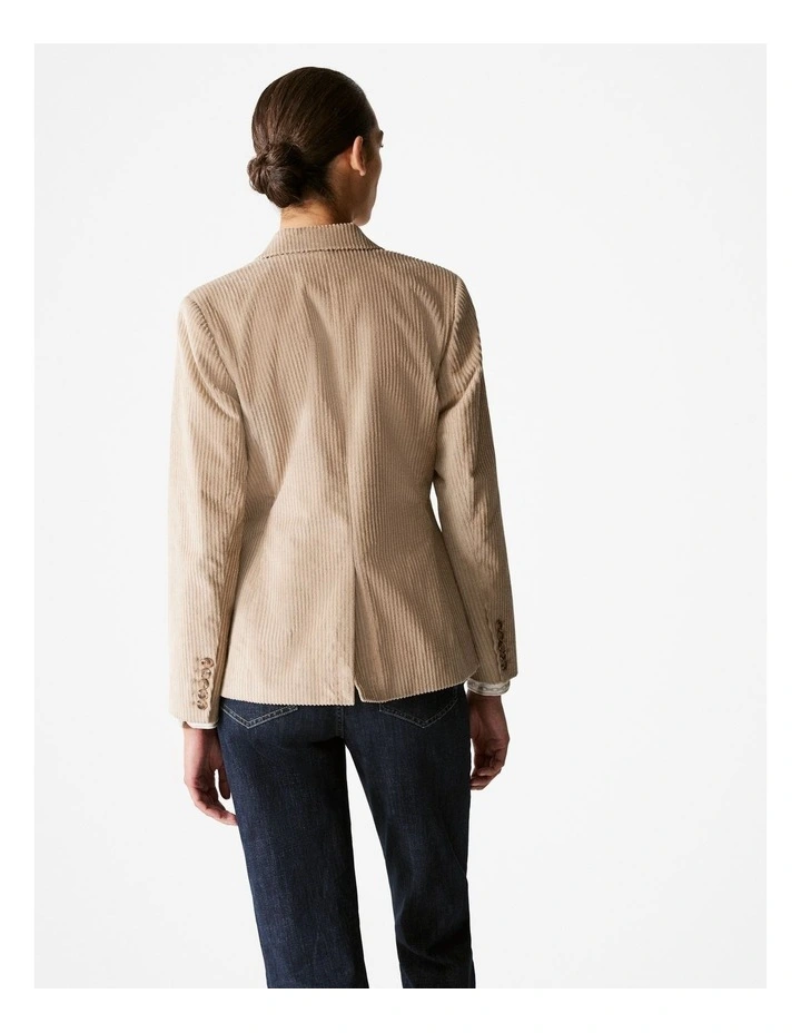 Italian Corduroy Blazer in Biscuit image 4