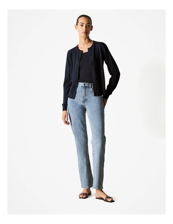 Merino Jersey Classic Cardigan in Night Sky image 2