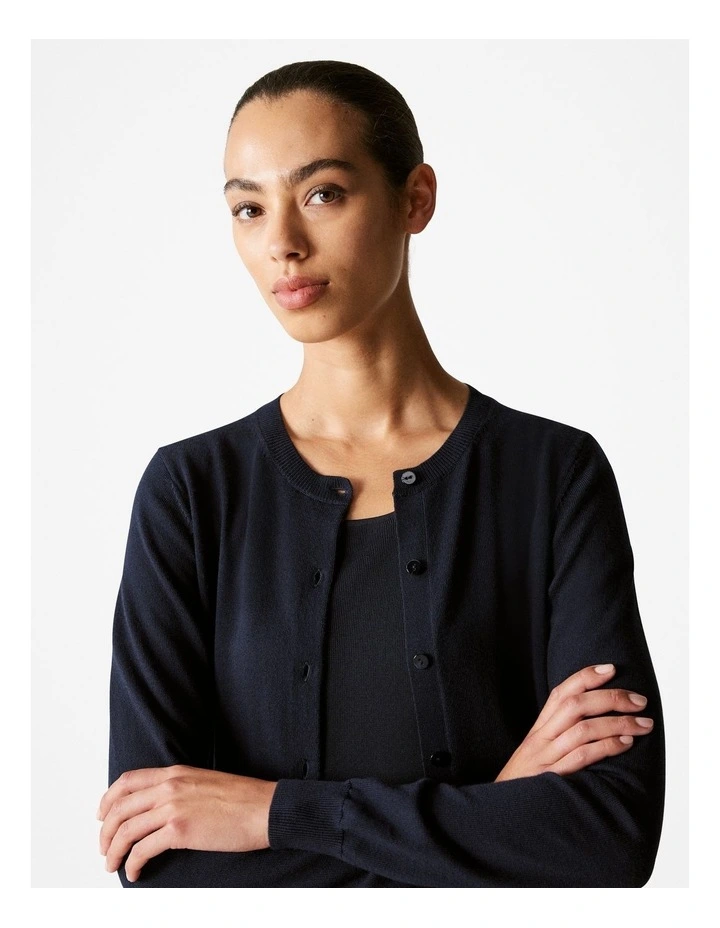 Merino Jersey Classic Cardigan in Night Sky image 3