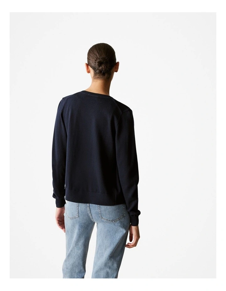 Merino Jersey Classic Cardigan in Night Sky image 4