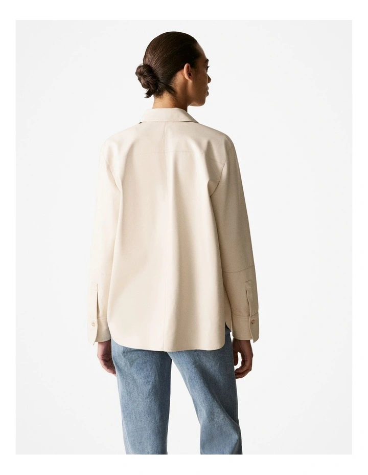 Faux Leather Shirt in Parchment image 4