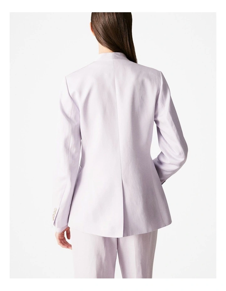 Collarless Blazer in Lilac image 3