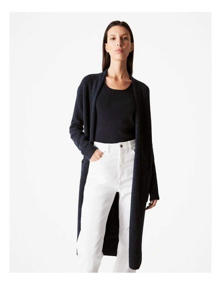 Alpaca Merino Blend Longline Cardigan in Night Sky image 1