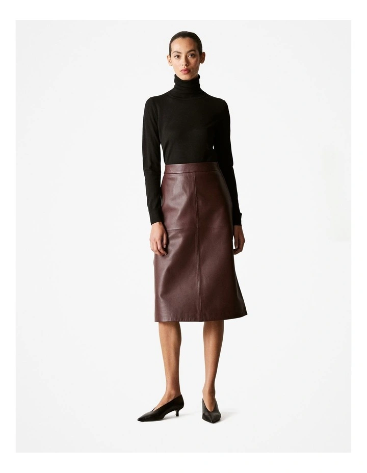 Merino Roll Neck Knit in Black image 2