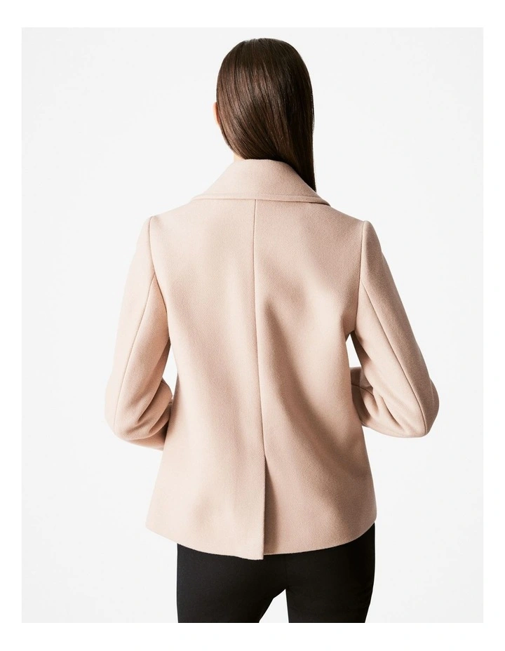 Italian Wool Blend Peacoat in Biscuit image 4