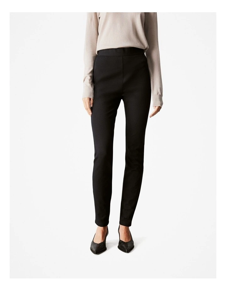 Cotton Blend Bi-stretch Legging in Black image 2