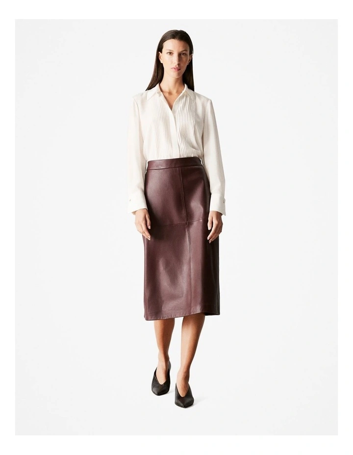 Silk Tuxedo Shirt in Parchment image 2