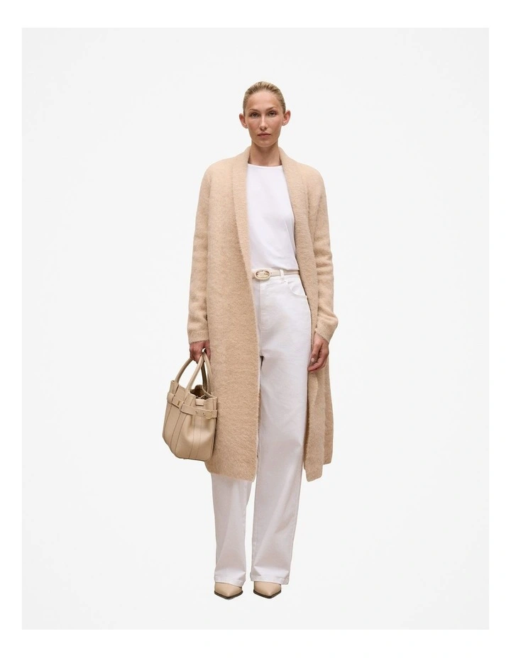 Cotton Long Sleeve Crew T-Shirt in White image 2