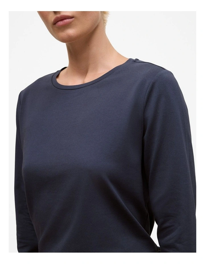 Cotton Long Sleeve Crew T-Shirt in Night Sky image 3