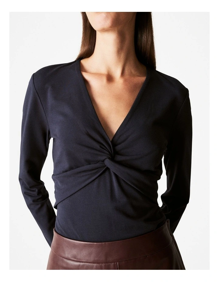 Cotton Modal Twist Front Top in Night Sky image 3