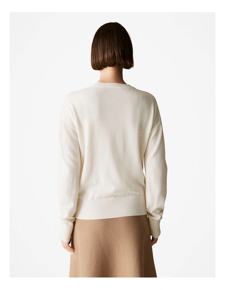 Merino Blend Forward Shoulder Seam Relaxed Crew in Parchment image 4