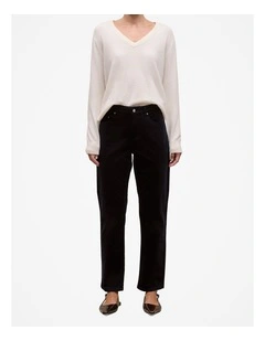 Cord Five Pocket Boyfriend Pant in Night Sky