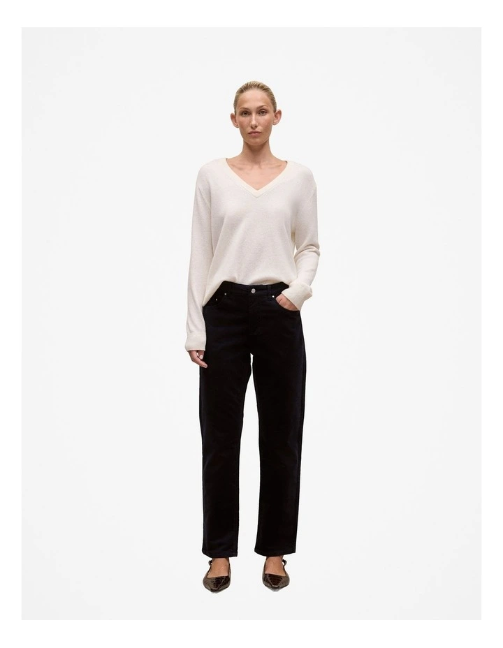 Cord Five Pocket Boyfriend Pant in Night Sky image 2